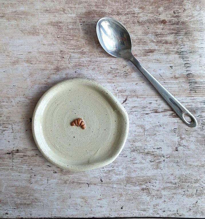 CROISSANT white stoneware mini spoon rest