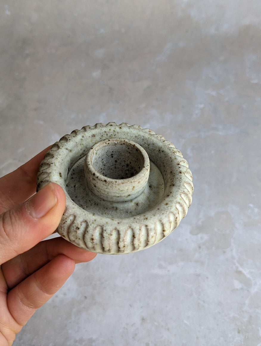 SAMPLE oatmeal chunky candlestick holder