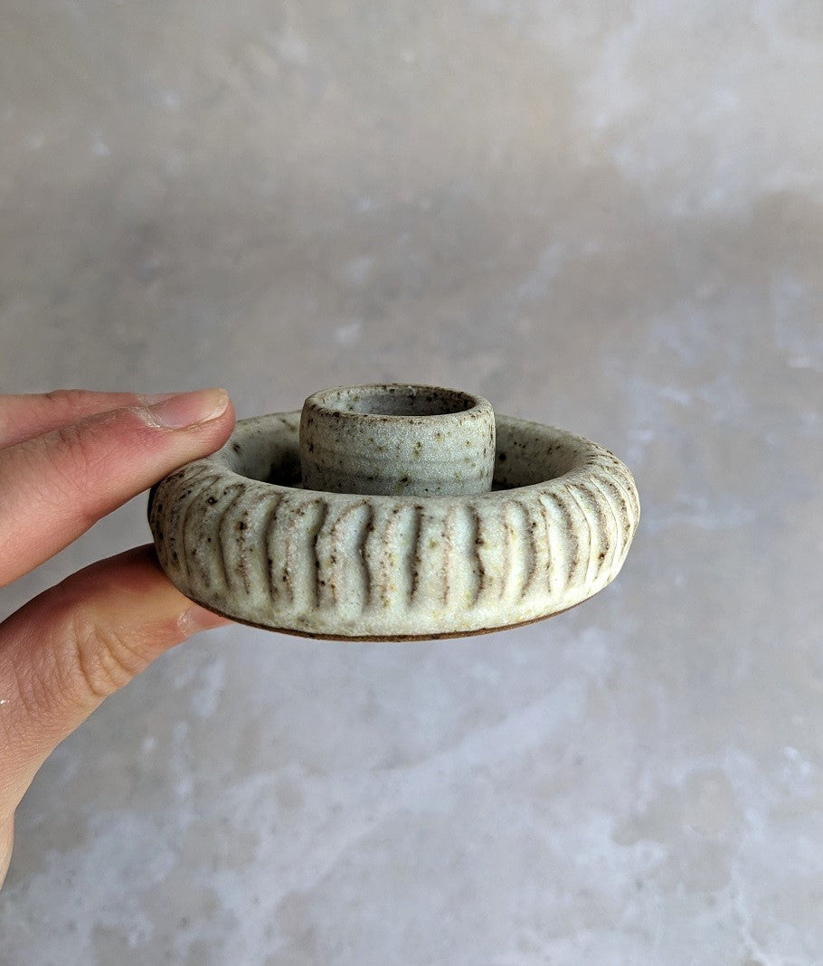 SAMPLE oatmeal chunky candlestick holder