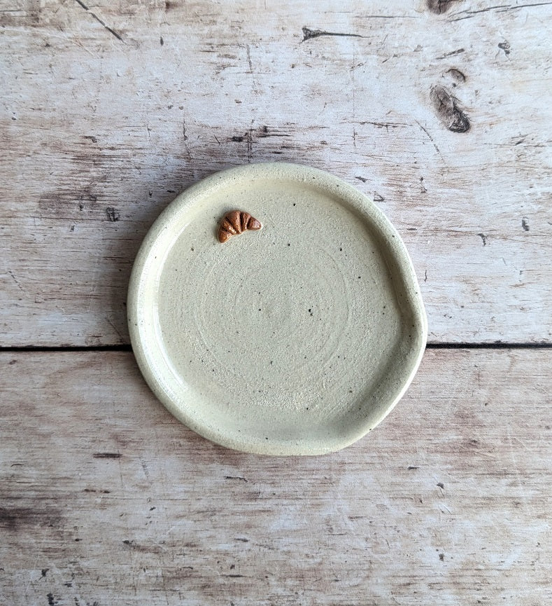 CROISSANT white stoneware mini spoon rest
