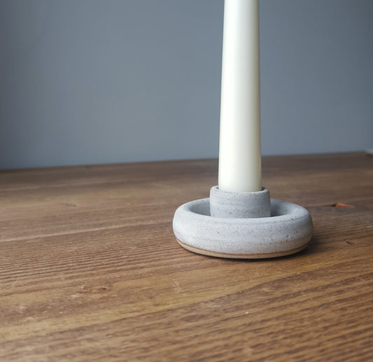 Cream chunky candlestick holder