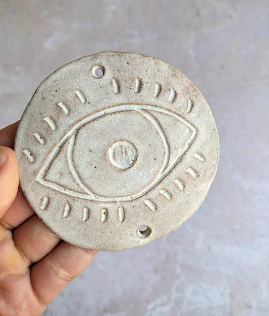 CLEARANCE ceramic eye pendant/wall hanging