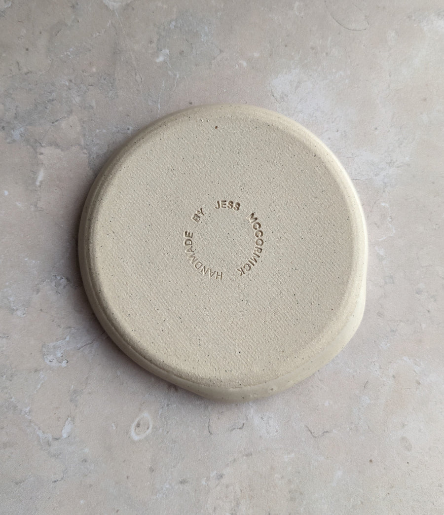 CROISSANT mini stoneware spoon rest in 'vanilla bean'