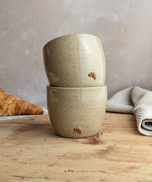 SECONDS Croissant 400ml coffee cup in 'biscuit'