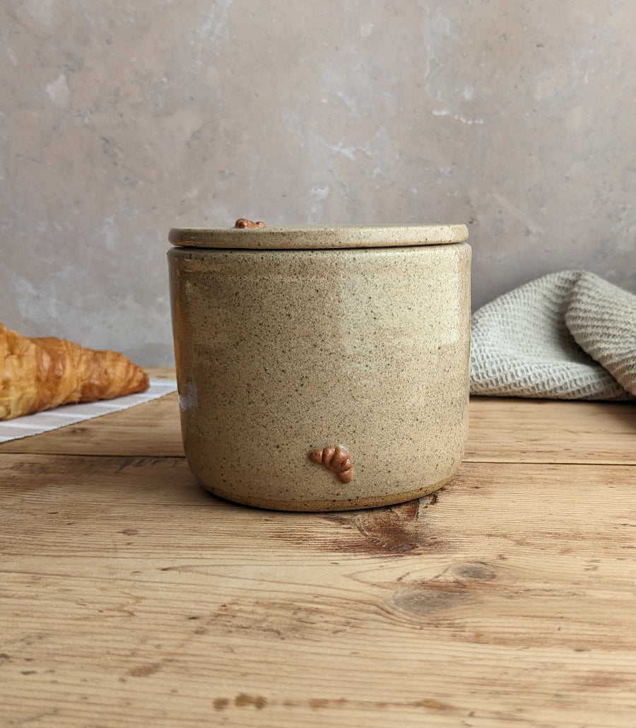 CROISSANT butter crock in 'biscuit'