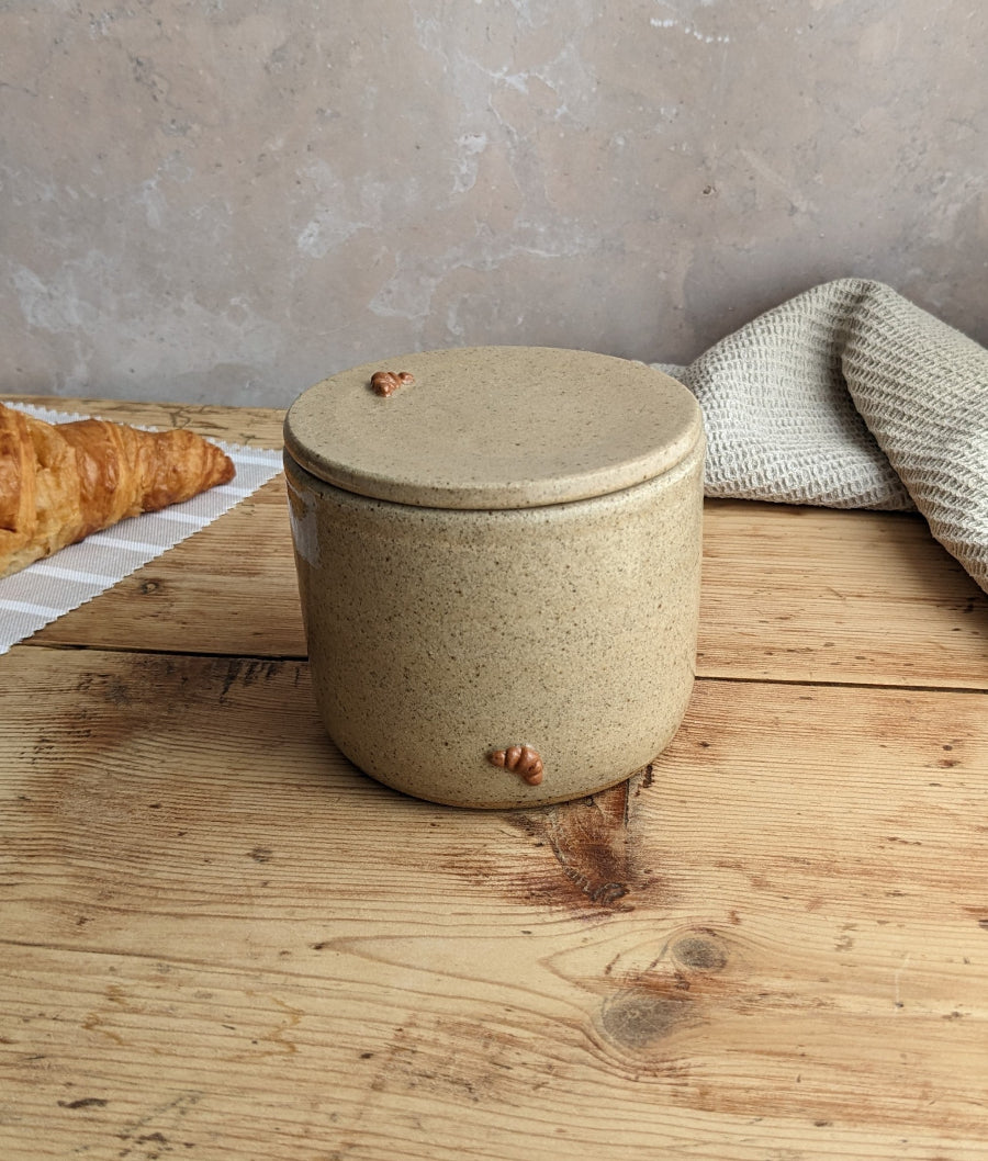 CROISSANT butter crock in 'biscuit'