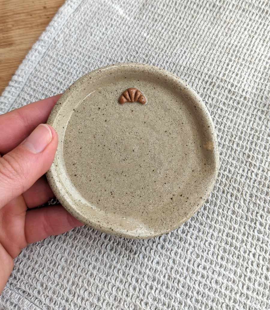 SECONDS Croissant mini stoneware spoon rest in 'biscuit'