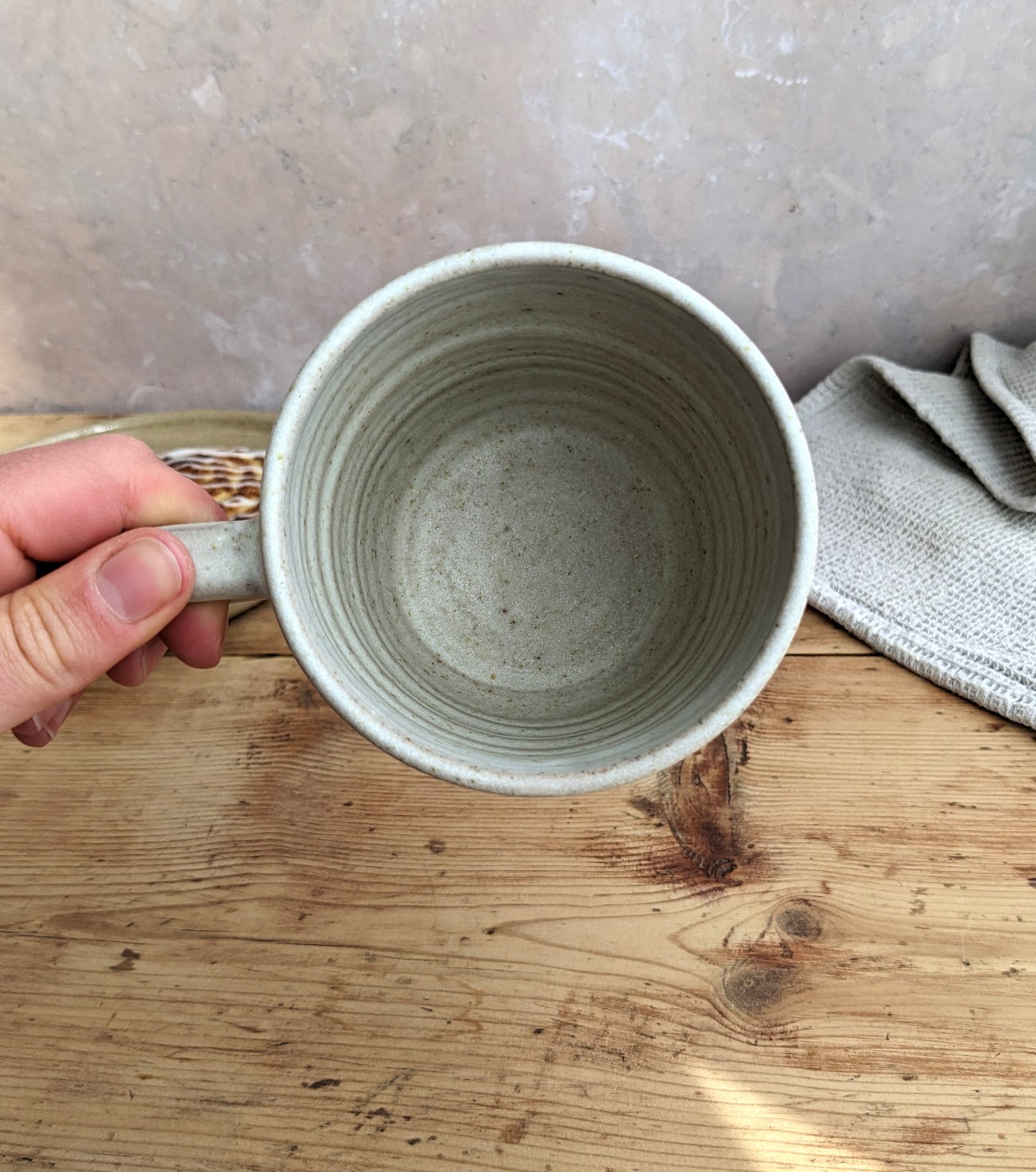 CLEARANCE cream fluted mug