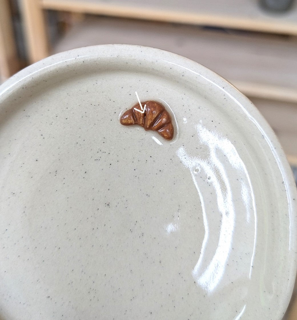 SECONDS Croissant mini stoneware spoon rest in 'vanilla bean'